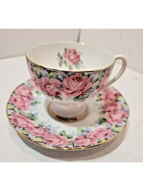 Vtg Royal Standard Rose of Sharon Pink Roses Bone China Teacup & Saucer England